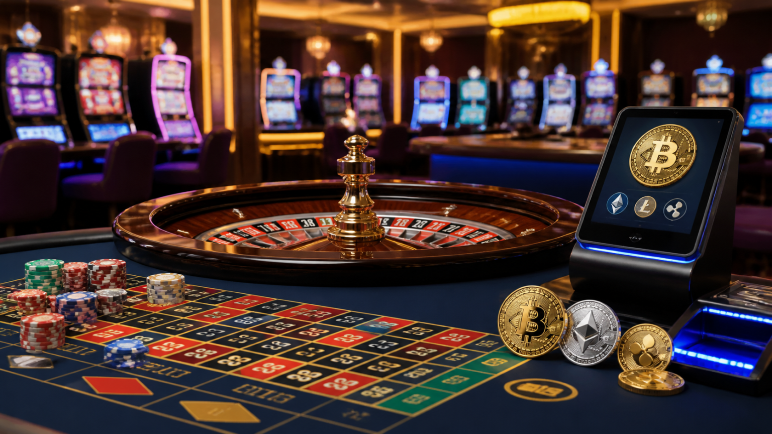 Best Crypto Casino: What Players Should Evaluate Before Joining Crypto casino gaming floor with slots and digital payment theme