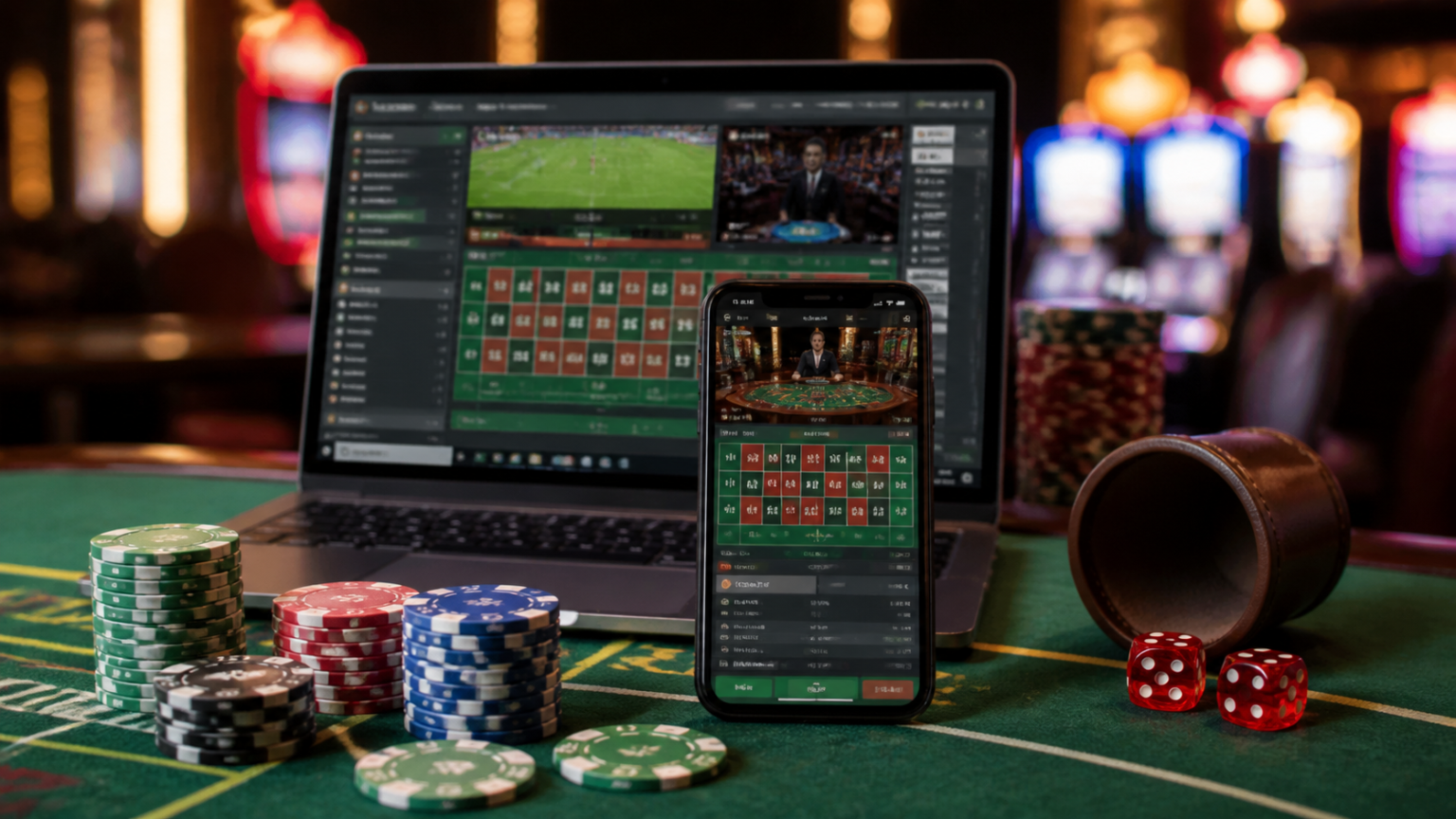 Online Betting Singapore: A Practical Guide for Players Online betting Singapore setup with a smartphone and laptop on a gaming table