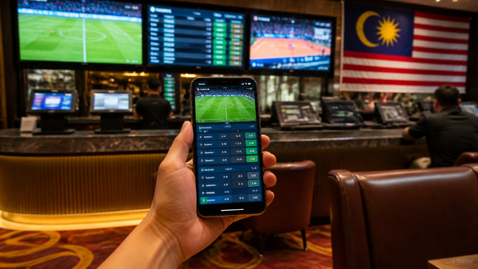 Person checking online sports betting on a phone