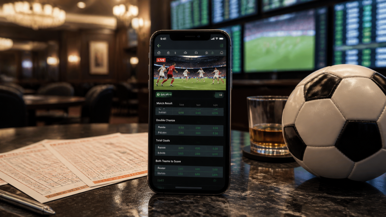 Online Sports Betting Malaysia: A Practical Reader Guide Smartphone showing sports betting app with football match